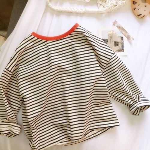 Toddler Striped Side Casual T-shirt