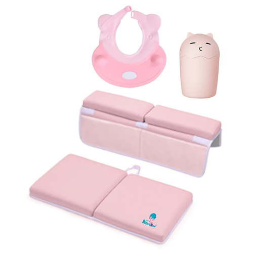 Bath Kneeler with Elbow Pads & Rinse Hat & Cup, 22" Set