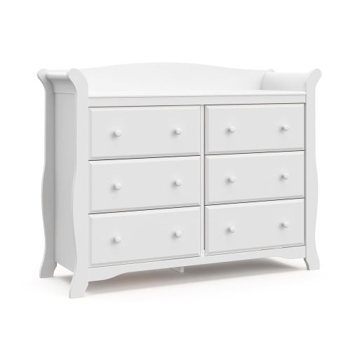 Storkcraft Avalon 6-Drawer Double Dresser, White