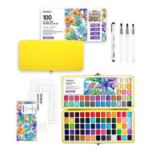 Grabie 100 Solid Watercolor Paint Set