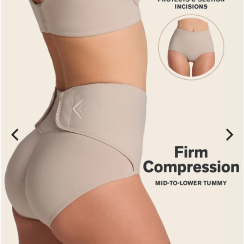 Firm Compression Postpartum Panty with Adjustable Belly Wrap