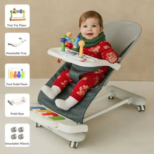 Cuddobaby 4-in-1 Baby Bouncer & Rocker & Seat with Wheels, Moveable - TikTok Shop