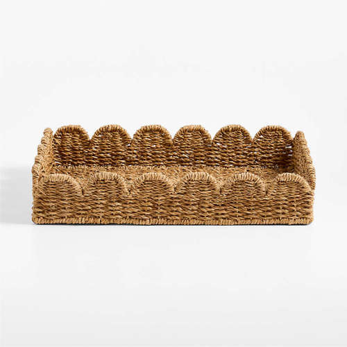 Scallop Natural Woven Fiber Small Tray
