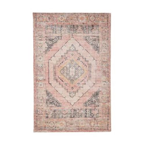 Custom Elinor Medallion Rug, 5x8 Feet, Blush Multi