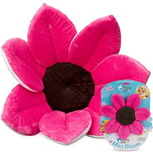 Blooming Bath Baby Bath Seat - Baby Tubs for Newborn Infants to Toddler 0 to 6 Months and Up - Baby Essentials Must Haves - The Original Washer-Safe Flower Seat (Original, Hot Pink + Scrubbie)