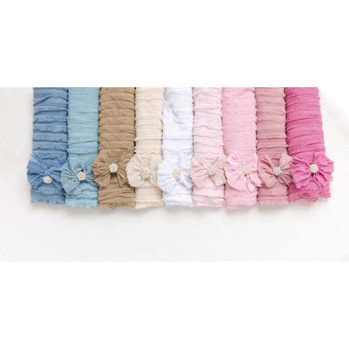 Newborn Swaddle and Baby Headband Set, Baby Girl Swaddle Blanket, Newborn Photo Prop, Ruffle Baby Wrap, Newborn Baby Bows, Baby Girl Gift.