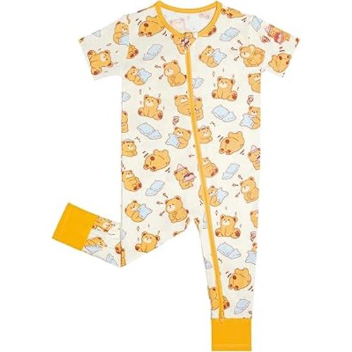 GUISBY Baby Footless Romper, Short Sleeve Zipper Pajamas for Baby Boys & Baby Girls Newborn-2T