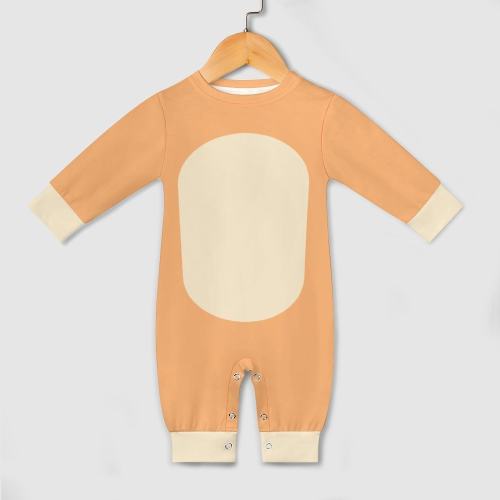 Orange Little Sister  - Baby Sister -  Baby's Long Sleeve Romper