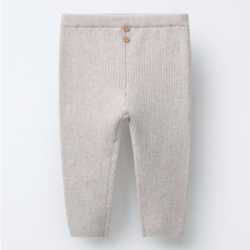 BUTTON RIBBED LEGGINGS - Sand / Marl | ZARA United States