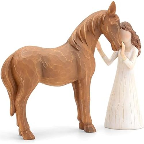 Horse Gifts for Women - Women Embraces Horses Figurine