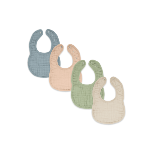 Muslin Bibs - Pack of 4, One Size
