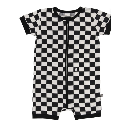 Bumbunny Baby | Short Zip Romper in Midnight Milk