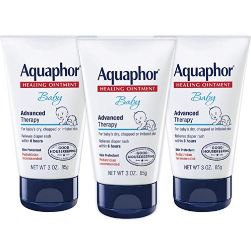 Aquaphor Baby Healing Ointment - Advanced Therapy for Chapped Cheeks and Diaper Rash - 3 Oz (Pack of 3) - 3 Ounce (Pack of 3)