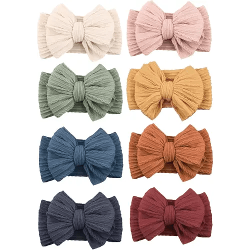 Niceye Handmade Baby Headbands Soft Stretchy Nylon Hair Bands with Bows for Newborn Infant Baby Toddler Girls
