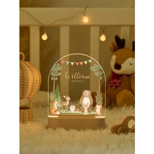 Custom Name Lamp, Custom Baby Night Light, Animals Night Lamp, Baby Girl Night Light, Nursery Lamp, Baby Girl Gift, Birthday Gifts for Kids