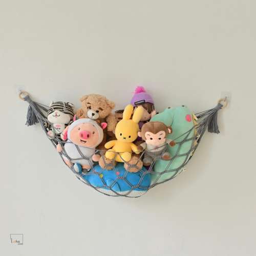 Macrame Toy Hammock: Boho Nursery Stuffed Animal Storage