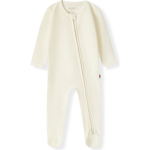 Waffle Zipper Footed Romper, 6-9M