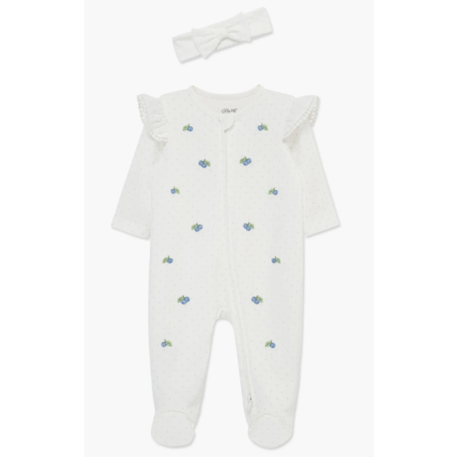 Blueberries Ruffle Cotton Footie & Headband Set (Nordstrom Exclusive) (Women) | Nordstrom