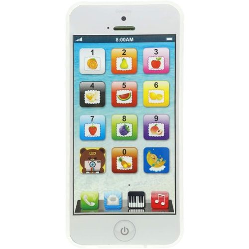 Phone Toy Play Mobile Cell Phone Music Learning for Child Toddle Baby Kid (White)
