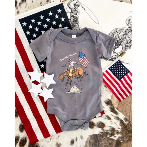 Western 4th Of July-Ride For Freedom(Stone) (Infant/Toddler/Youth) – theFRINGEDpineapple