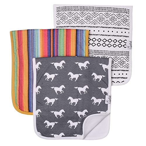 Baby Burp Cloth Large 21''x10'' Size Premium Absorbent Triple Layer 3-Pack Gift Set “Westyn” by Copper Pearl