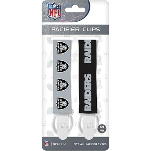Masterpieces NFL Unisex-Baby 2-Pack Pacifier Clips