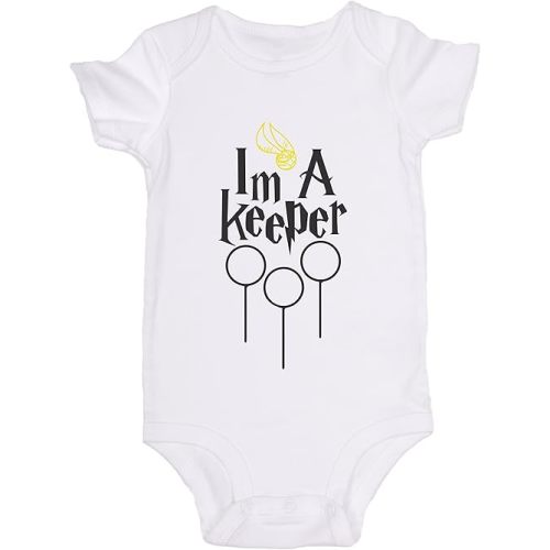 Im A Keeper/Quidditch/HPotter Inspired/Cute Baby Onesie Spell Bodysuit Romper
