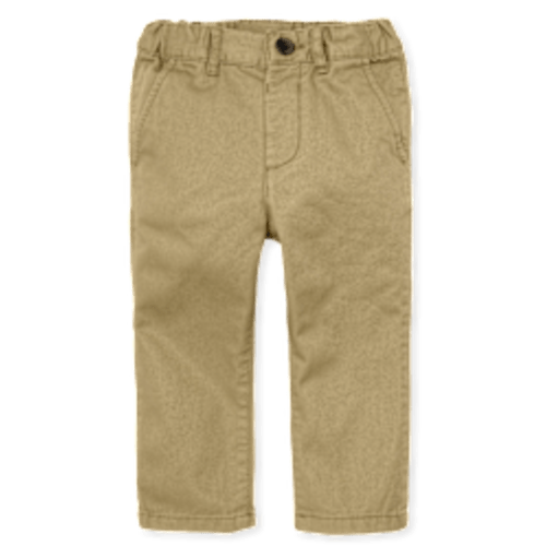 Baby And Toddler Boys Uniform Stretch Straight Chino Pants - TAN | The Children's Place