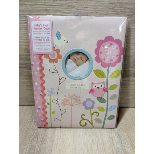 Vtg C.R. Gibson Baby Memory Book Baby Girl Floral Owl Memory Book Keepsake New