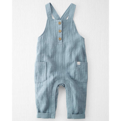 Baby Organic Cotton Gauze Overalls in Blue - Style,Blue Creek
