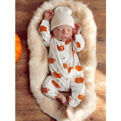 Pumpkin Mug / Organic Long Sleeve Bay Jumpsuit