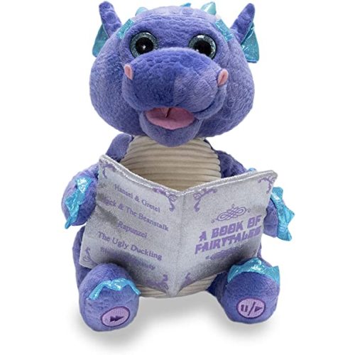 Cuddle Barn | Duncan The Storytelling Dragon 12" Animated Stuffed Animal Plush Toy | Mouth Moves, Head Sways and Eyes Light Up | Recites 5 Fairy-Tales