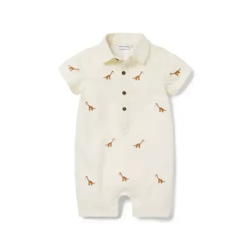 Baby Jet Ivory Dinosaur Heart Baby Dinosaur Heart Romper by Janie and Jack