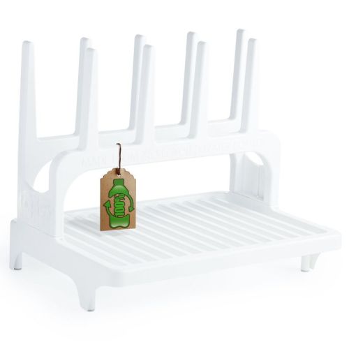 PopYum Glacier White Space Saving Drying Rack from 100% Recycled Bottles, countertop for Baby Bottles, Plastic Bags, Cups, Glass, tumblers, Compact