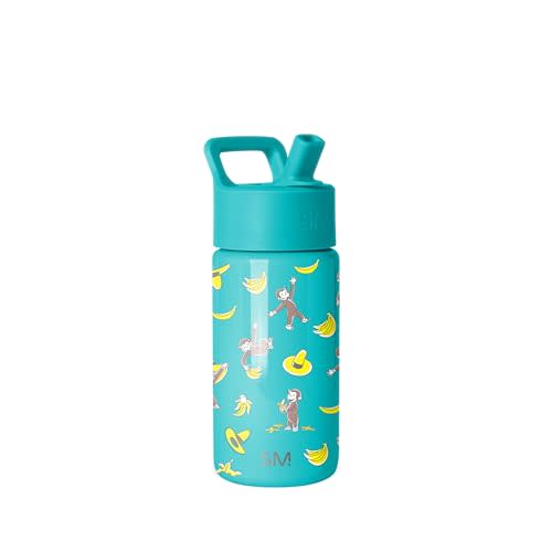 Simple Modern Curious George Kids Water Bottle with Straw Lid | 14oz Insulated Stainless Steel Kids Tumbler & Spill Proof Toddler Cup for School, Girls, Boys | Summit | Monkeying Around