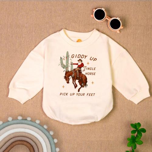 Cowboy Santa Baby Romper: Western Christmas Bodysuit