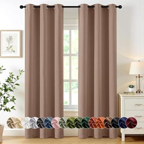 MIULEE Blackout Curtains for Bedroom 2 Panels 40 x 84 Inch Long Cappuccino