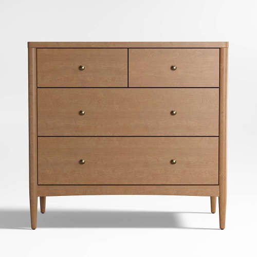 Hampshire 36" Natural Brown Wood 4-Drawer Kids Dresser