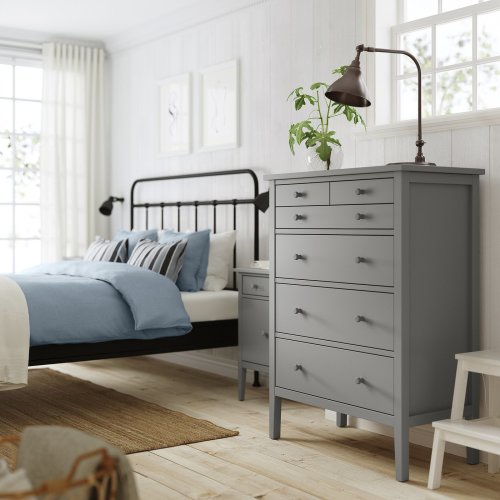 GULLABERG 6-drawer dresser - gray/anchor/unlock function 35x18 7/8x48 "