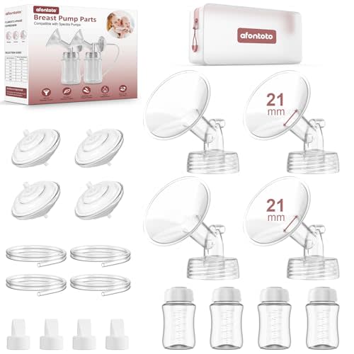 Pump Parts Compatible with Spectra S1/S2/9Plus/SG Breastpump, Full Set Replacement Parts for Spectra Include 21mm Flange,Duckbill Valve,Backflow Protector,Tube,Bottle, Not Original S1/S2 Accessories