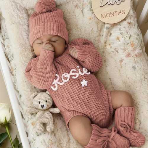 Personalized Baby Romper Set, Embroidered Baby Name Romper, Custom Romper for Baby Girls Boys, Newborn Coming Home Outfit, Baby Shower Gift