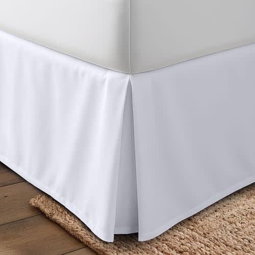 Utopia Bedding Twin Bed Skirt - Soft Quadruple Pleated Ruffle - Easy Fit with 15 Inch Tailored Drop - Hotel Quality, Shrinkage and Fade Resistant (Twin, White)