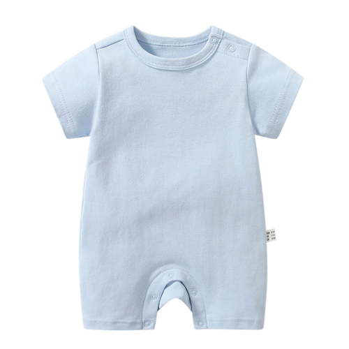 Zanarzt Baby Girl Romper Cotton Summer Short Sleeve Bodysuits One Piece Organic Cotton for Infant Baby Boys Girls Unisex Light Blue,3-6 Months