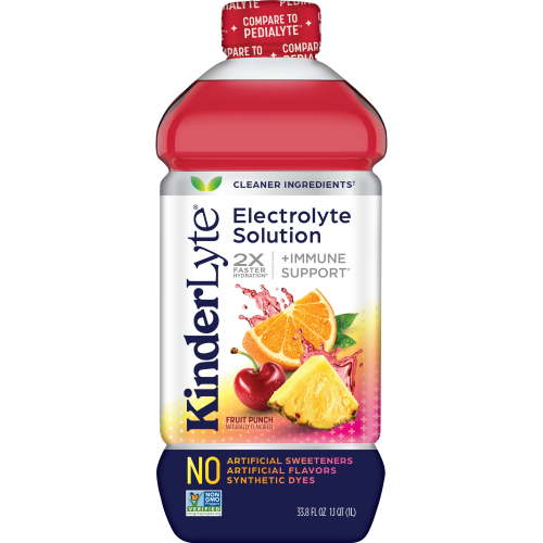 Kinderfarms KinderLyte Electrolyte Drink for Kids & Adults, Fruit Punch, 1 Liter HSA/FSA Eligible
