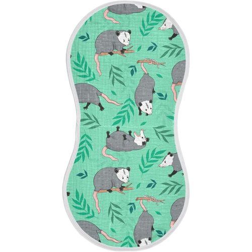 Opossum Possum Green Burp Cloths Baby Boys Girls Absorbent Soft Cotton Burping Cloths Rags 1 Pack