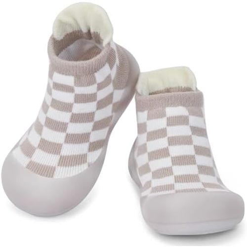 BACSAC Infant Walking Shoes Baby Sock Shoes with Soft Rubber Sole, Non-Slip Toddler Slippers for boys and girls, Breathable Sneakers