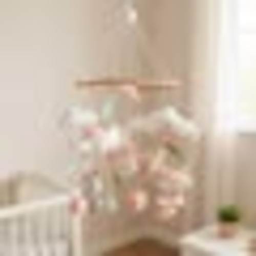 Woodland Baby Girl Nursery Mobile | Pink Fawn Deer Fox Bunny Crib Mobile | Forest Animal Newborn Decor for Baby Room
