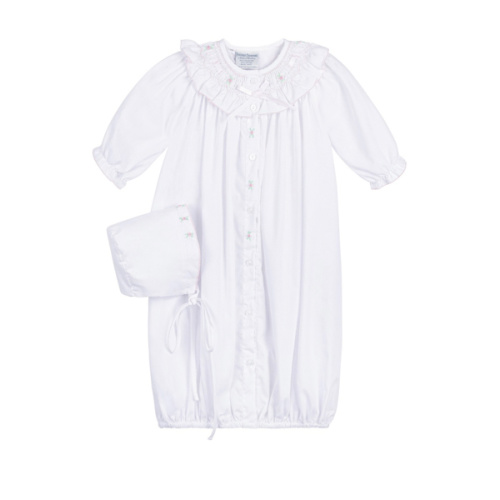 Ribbon Ruffle Smocked Take Me Home Gown with Hat I Feltman Brothers