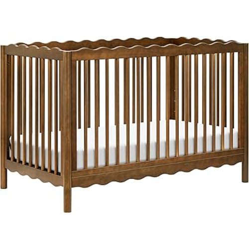 Babyletto Swell 4-in-1 Convertible Crib with Toddler Bed Conversion Kit in Natural Walnut, Greenguard Gold Certified, Made of 100% Solid Wood
