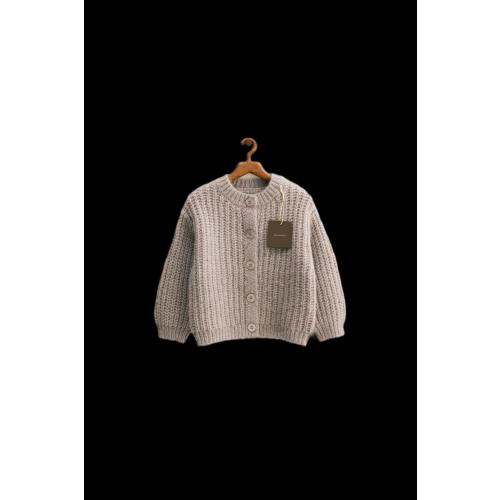 ZARA TIMELESS - WOOL BLEND CHUNKY KNIT CARDIGAN - Pearl marl | ZARA United States